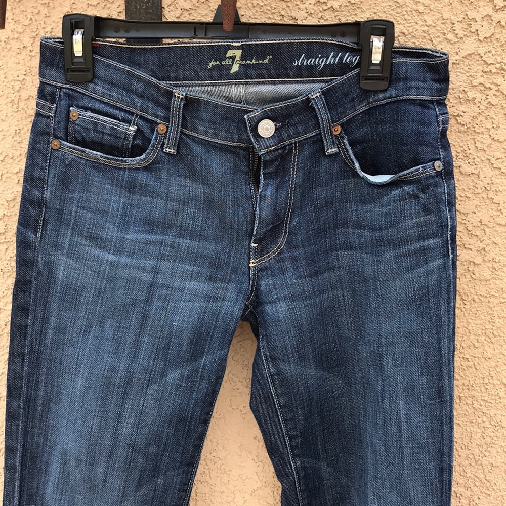 7forallmankind straight blue jeans size 27